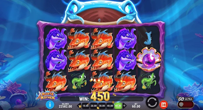 Manta Mayhem - печеливша комбинация в основната игра